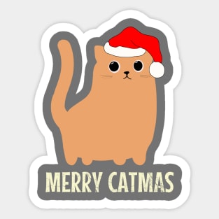 Merry Catmas Cute Cat Christmas Sticker